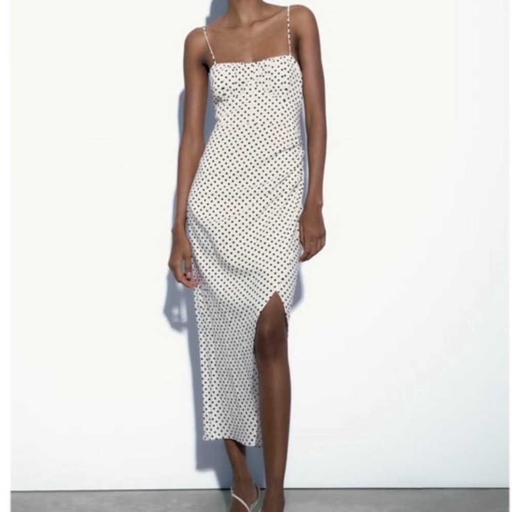 Zara Dotter Linen Blend Corset Dress